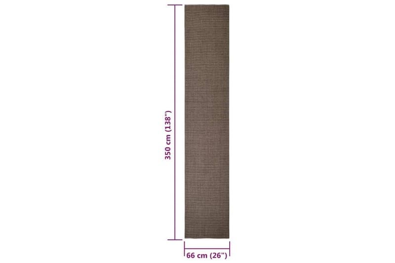 Matto luonnollinen sisal 66x350 cm ruskea - Ruskea - Kodintekstiilit & matot - Matto - Moderni matto - Sisalmatto