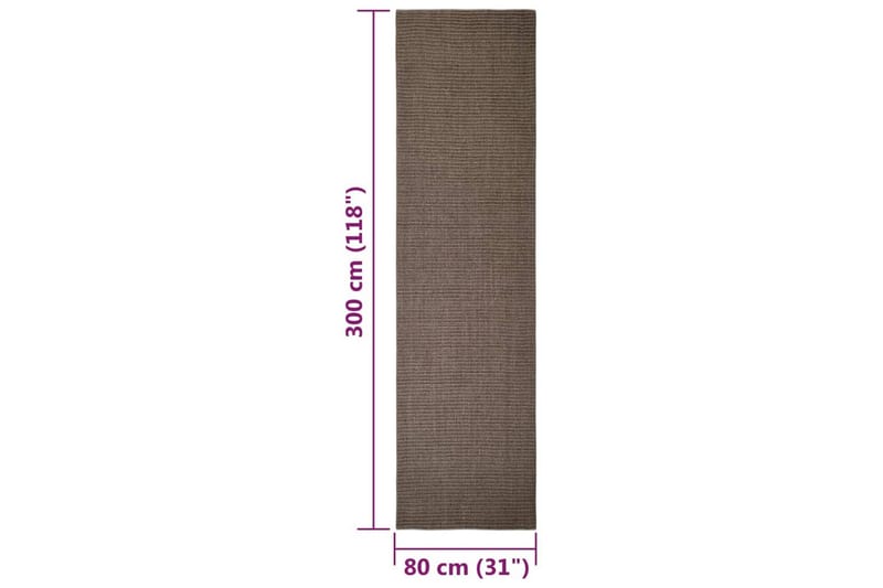 Matto luonnollinen sisal 80x300 cm ruskea - Ruskea - Kodintekstiilit & matot - Matto - Moderni matto - Sisalmatto
