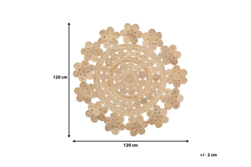 Matto Siangco Sileä Pyöreä 120 cm - Beige - Kodintekstiilit & matot - Matto - Moderni matto - Sisalmatto