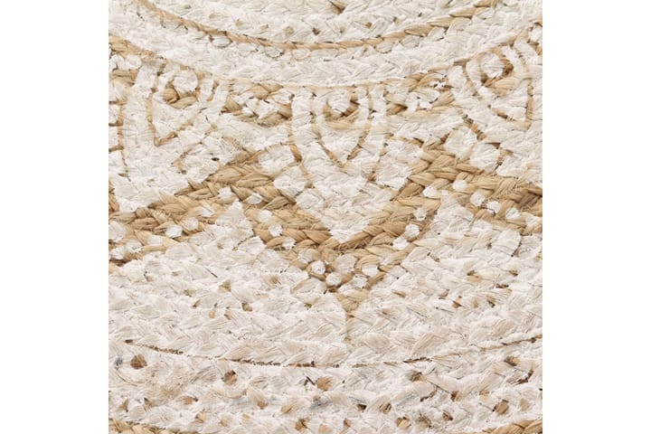 Pyöreä matto kuvioitu punottu juutti 120 cm - Beige - Juuttimatto & Hamppumatto - Sisalmatto
