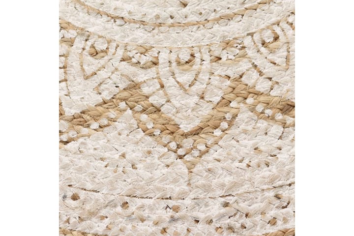 Pyöreä matto kuvioitu punottu juutti 150 cm - Beige - Juuttimatto & Hamppumatto - Sisalmatto