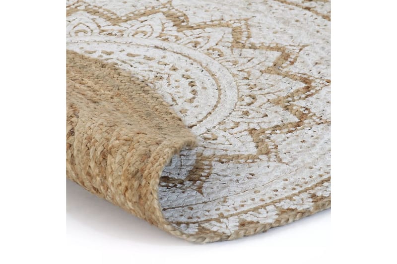 Pyöreä matto kuvioitu punottu juutti 90 cm - Beige - Kodintekstiilit & matot - Matto - Moderni matto - Sisalmatto