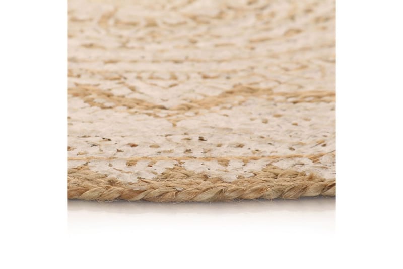 Pyöreä matto kuvioitu punottu juutti 90 cm - Beige - Kodintekstiilit & matot - Matto - Moderni matto - Sisalmatto