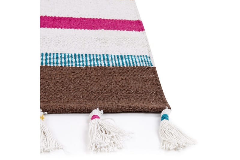 Tasapainokudottu Hisarli - Monivärinen, valkoinen, ruskea, sininen, oranssi, 140x200 cm - Kodintekstiilit & matot - Matto - Moderni matto - Puuvillamatto