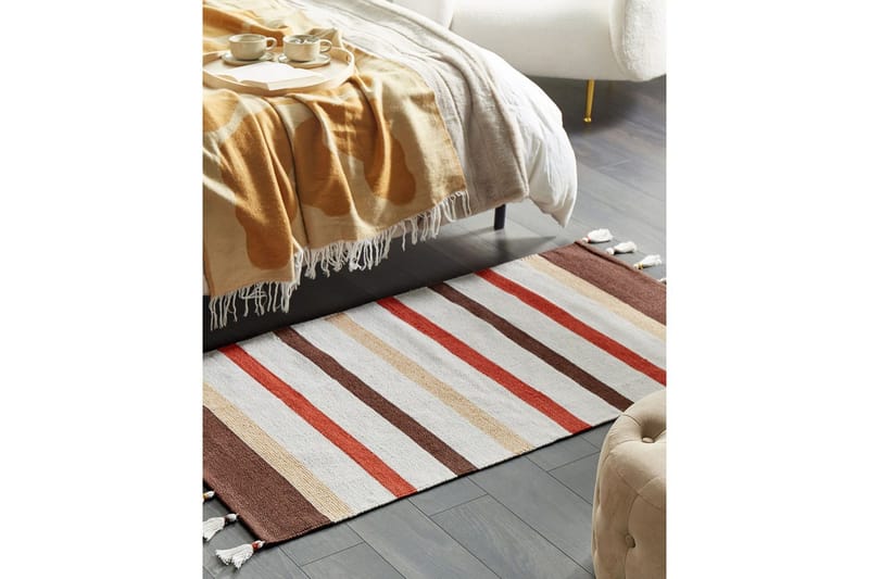 Tasapainokudottu Hisarli - Ruskea, keltainen, oranssi, beige, 80x150 cm - Kodintekstiilit & matot - Matto - Moderni matto - Puuvillamatto