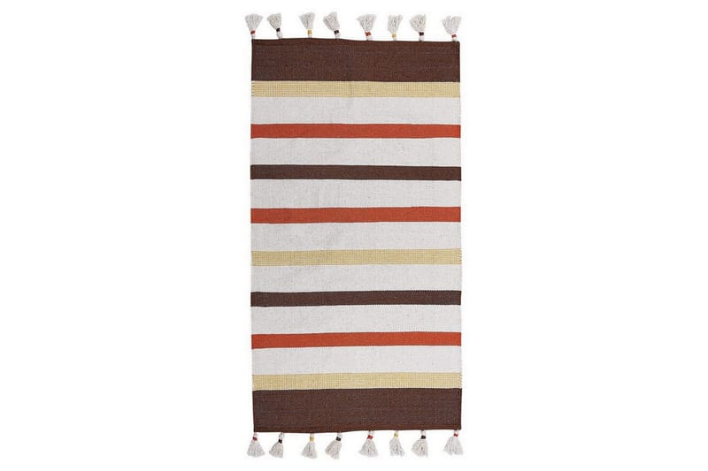 Tasapainokudottu Hisarli, Ruskea, keltainen, oranssi, beige, 80x150 cm