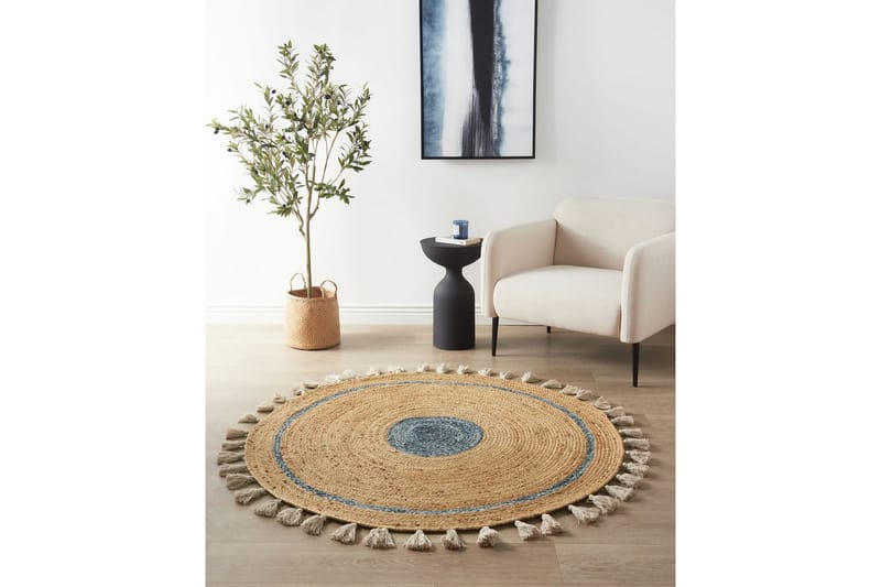 Tasokudos Obakoy - Beige, sininen - Kodintekstiilit & matot - Matto - Moderni matto - Juuttimatto & Hamppumatto