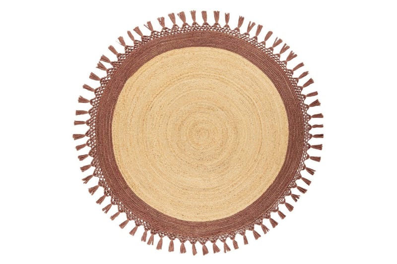 Tasokutoinen Marts - Beige, Ruskea, 140x140 cm - Kodintekstiilit & matot - Matto - Moderni matto - Juuttimatto & Hamppumatto