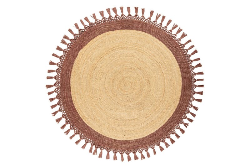 Tasokutoinen Marts - Beige, Ruskea, 140x140 cm - Kodintekstiilit & matot - Matto - Moderni matto - Juuttimatto & Hamppumatto