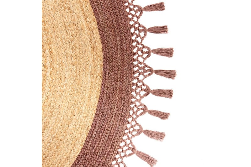 Tasokutoinen Marts - Beige, Ruskea, 140x140 cm - Kodintekstiilit & matot - Matto - Moderni matto - Juuttimatto & Hamppumatto