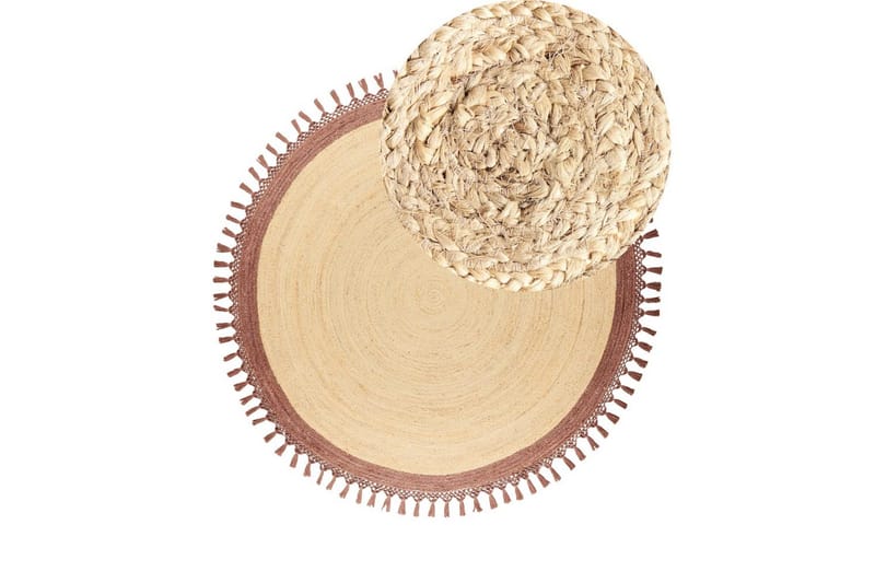 Tasokutoinen Marts - Beige, Ruskea, 200x200 cm - Kodintekstiilit & matot - Matto - Moderni matto - Juuttimatto & Hamppumatto