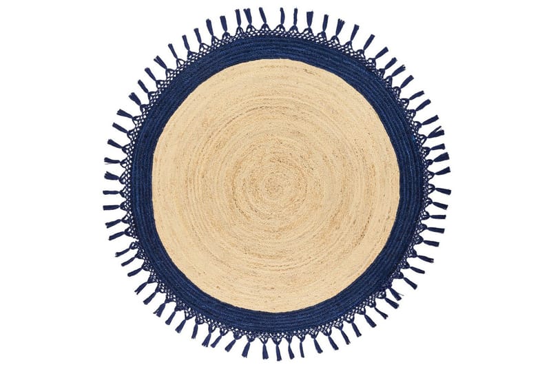 Tasokutoinen Marts - Beige, Sininen, 140x140 cm - Kodintekstiilit & matot - Matto - Moderni matto - Juuttimatto & Hamppumatto