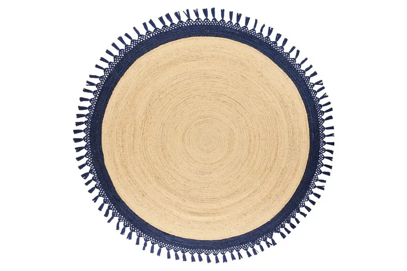 Tasokutoinen Marts - Beige, Sininen, 200x200 cm - Kodintekstiilit & matot - Matto - Moderni matto - Juuttimatto & Hamppumatto