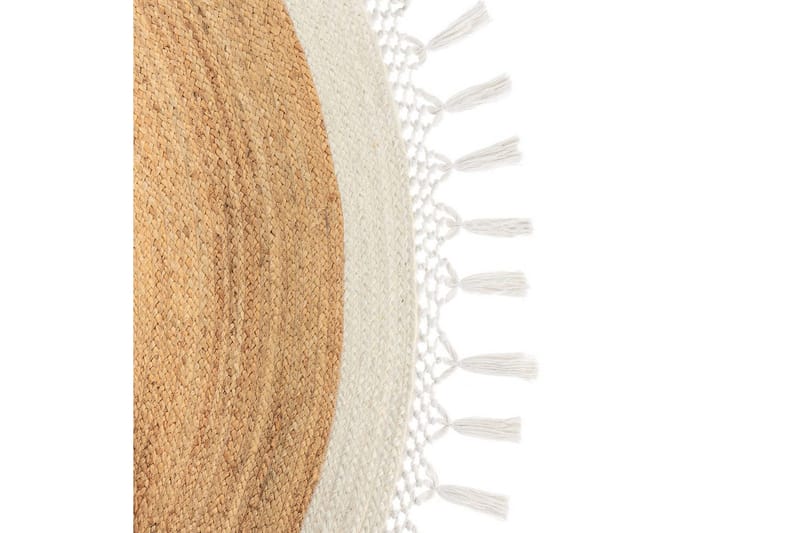 Tasokutoinen Marts - Beige, valkoinen, 200x200 cm - Kodintekstiilit & matot - Matto - Moderni matto - Juuttimatto & Hamppumatto