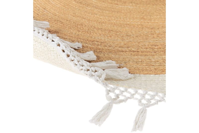 Tasokutoinen Marts - Beige, valkoinen, 200x200 cm - Kodintekstiilit & matot - Matto - Moderni matto - Juuttimatto & Hamppumatto