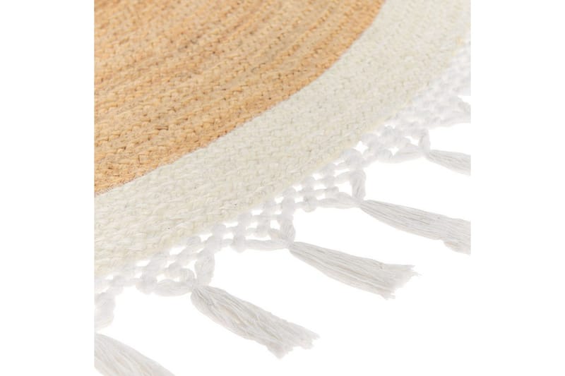 Tasokutoinen Marts - Beige, valkoinen, 200x200 cm - Kodintekstiilit & matot - Matto - Moderni matto - Juuttimatto & Hamppumatto