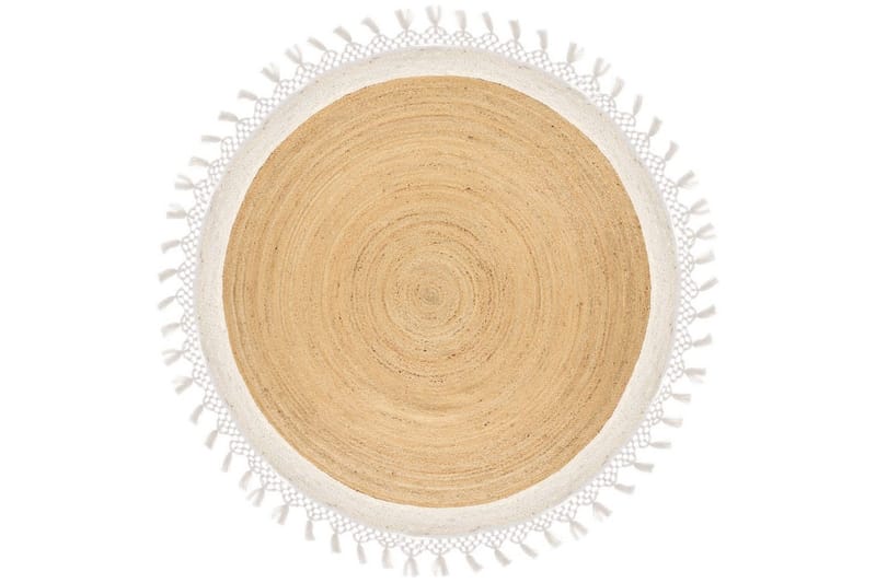 Tasokutoinen Marts - Beige, valkoinen, 200x200 cm - Kodintekstiilit & matot - Matto - Moderni matto - Juuttimatto & Hamppumatto