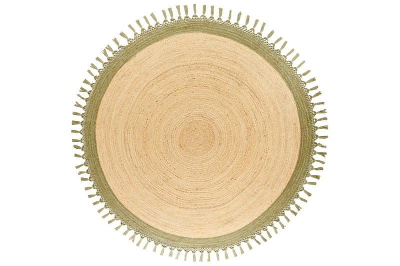 Tasokutoinen Marts - Beige, Vihreä, 200x200 cm - Kodintekstiilit & matot - Matto - Moderni matto - Juuttimatto & Hamppumatto