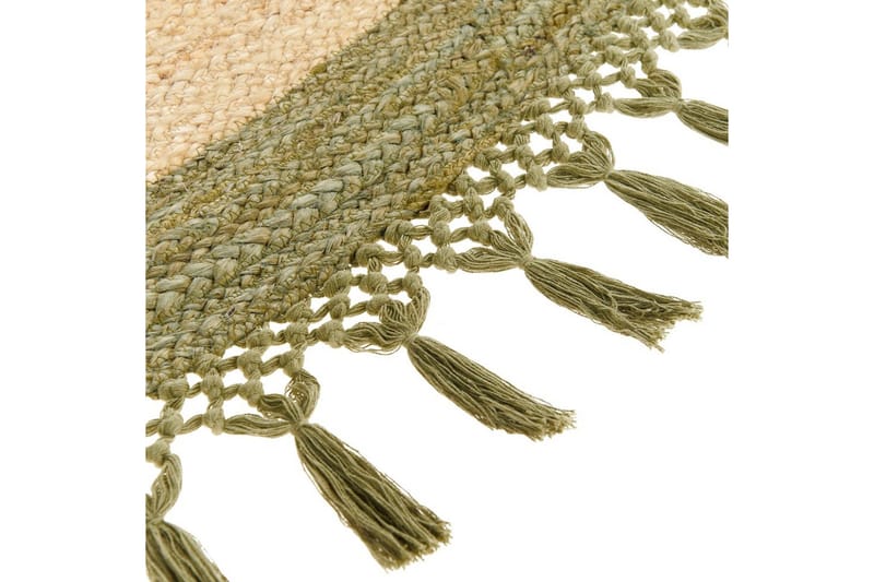 Tasokutoinen Marts - Beige, Vihreä, 200x200 cm - Kodintekstiilit & matot - Matto - Moderni matto - Juuttimatto & Hamppumatto