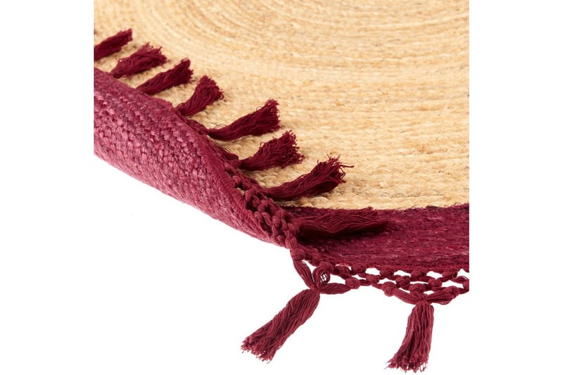 Tasokutoinen Marts - Beige, Punainen, 140x140 cm - Kodintekstiilit & matot - Matto - Moderni matto - Juuttimatto & Hamppumatto