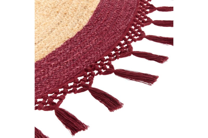 Tasokutoinen Marts - Beige, Punainen, 200x200 cm - Kodintekstiilit & matot - Matto - Moderni matto - Juuttimatto & Hamppumatto