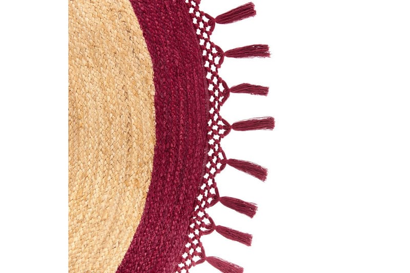 Tasokutoinen Marts - Beige, Punainen, 200x200 cm - Kodintekstiilit & matot - Matto - Moderni matto - Juuttimatto & Hamppumatto