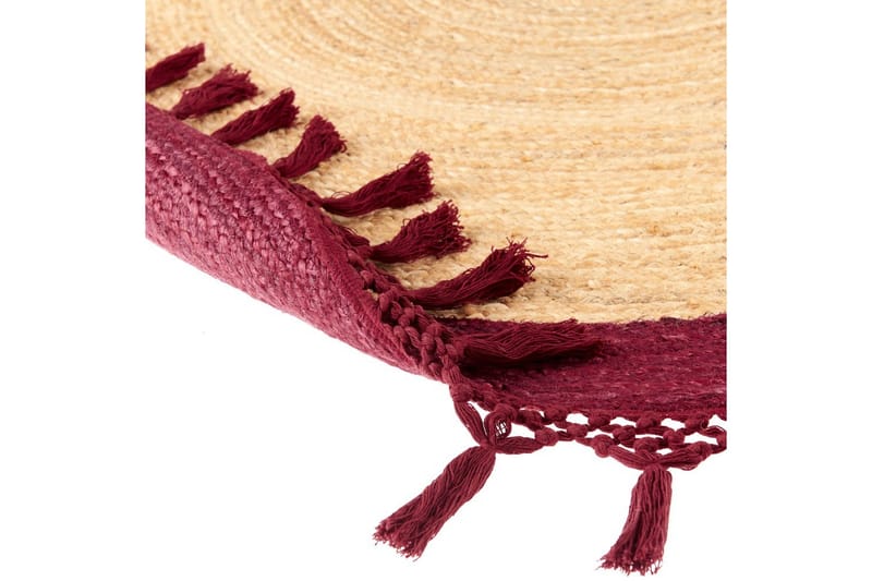 Tasokutoinen Marts - Beige, Punainen, 200x200 cm - Kodintekstiilit & matot - Matto - Moderni matto - Juuttimatto & Hamppumatto