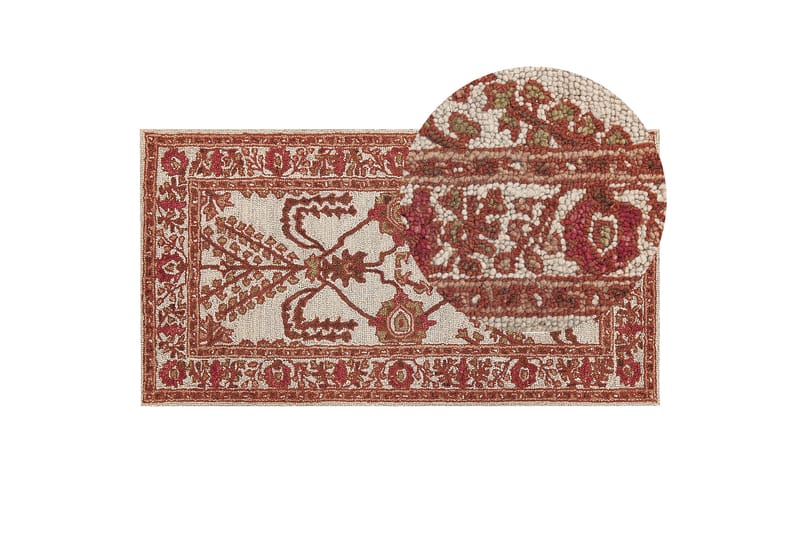Villamatto Adilcevaz 80x150 cm - Oranssi - Kodintekstiilit & matot - Matto - Moderni matto - Villamatto