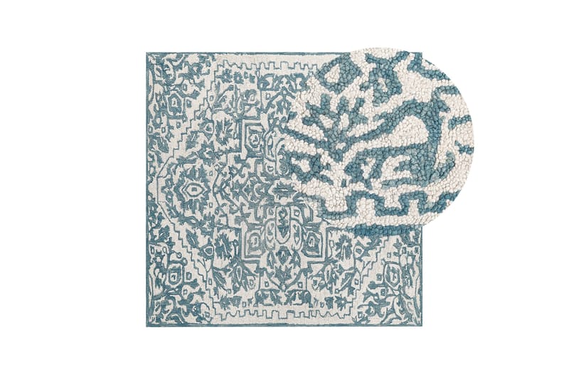 Villamatto Ahmetli 200x200 cm Neliömäinen - Musta/Valkoinen - Kodintekstiilit & matot - Matto - Moderni matto - Villamatto