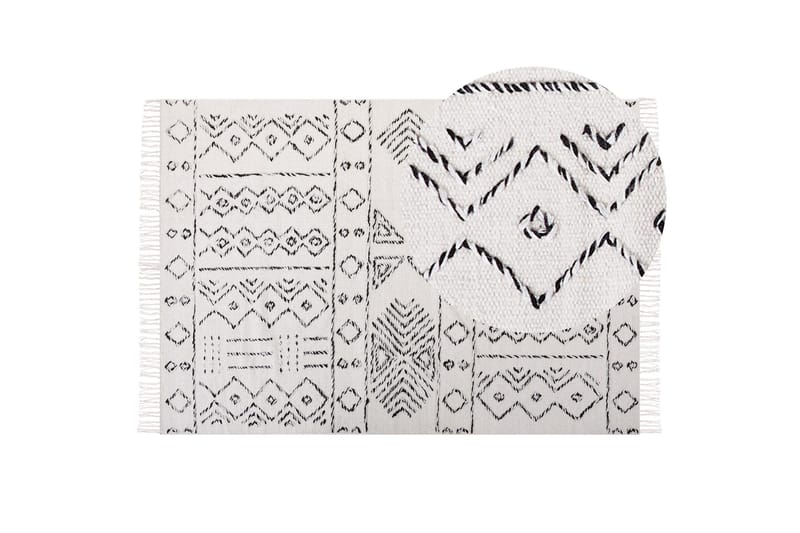 Villamatto Alkent 160x230 cm - Musta/Valkoinen - Kodintekstiilit & matot - Matto - Moderni matto - Villamatto