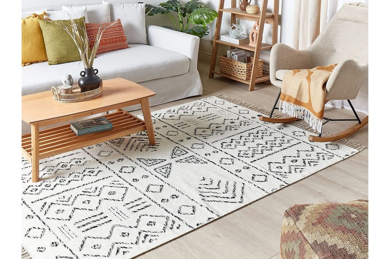 Villamatto Alkent 160x230 cm - Musta/Valkoinen - Kodintekstiilit & matot - Matto - Moderni matto - Villamatto