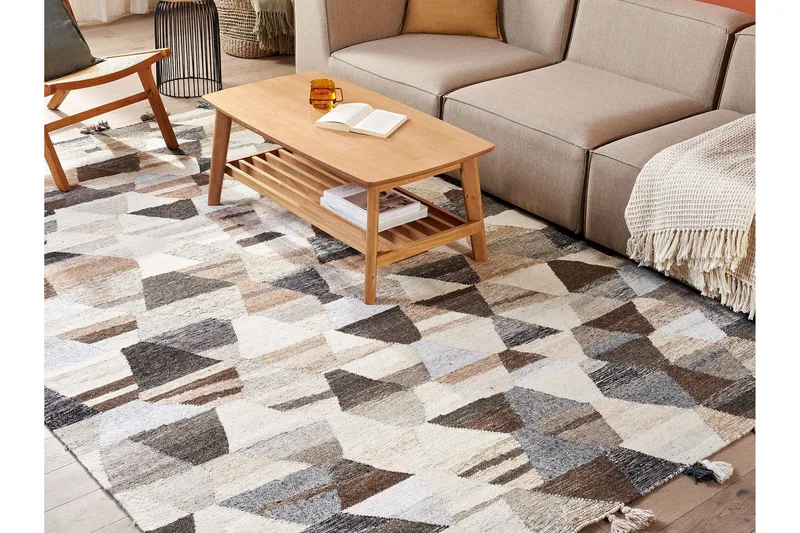 Villamatto Argavand 200x300 cm - Beige - Kodintekstiilit & matot - Matto - Moderni matto - Villamatto