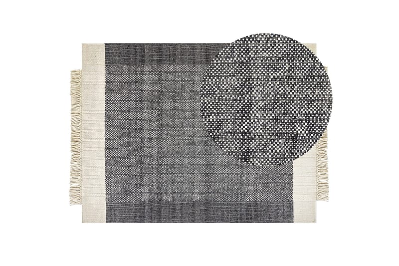 Villamatto Atlanti 160x230 cm - Musta/Valkoinen - Kodintekstiilit & matot - Matto - Moderni matto - Villamatto