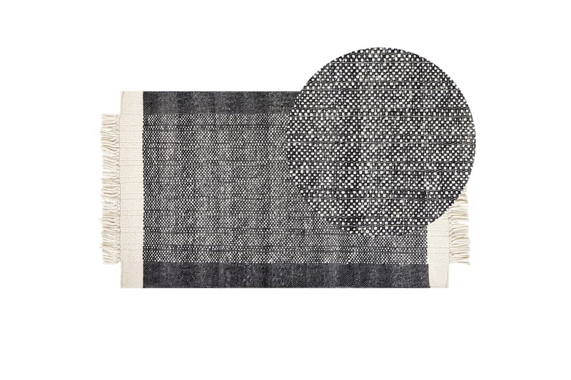 Villamatto Atlanti 80x150 cm - Musta/Valkoinen - Kodintekstiilit & matot - Matto - Moderni matto - Villamatto