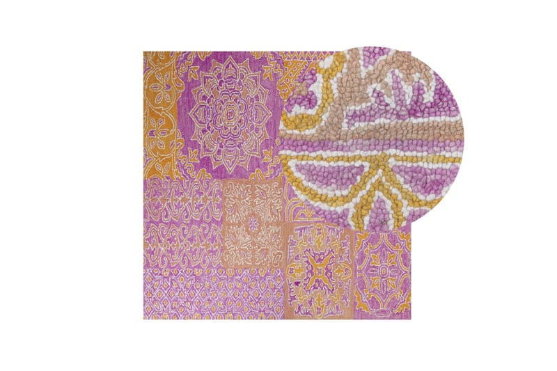 Villamatto Avanos 200x200 cm - Vaaleanpunainen - Kodintekstiilit & matot - Matto - Moderni matto - Villamatto