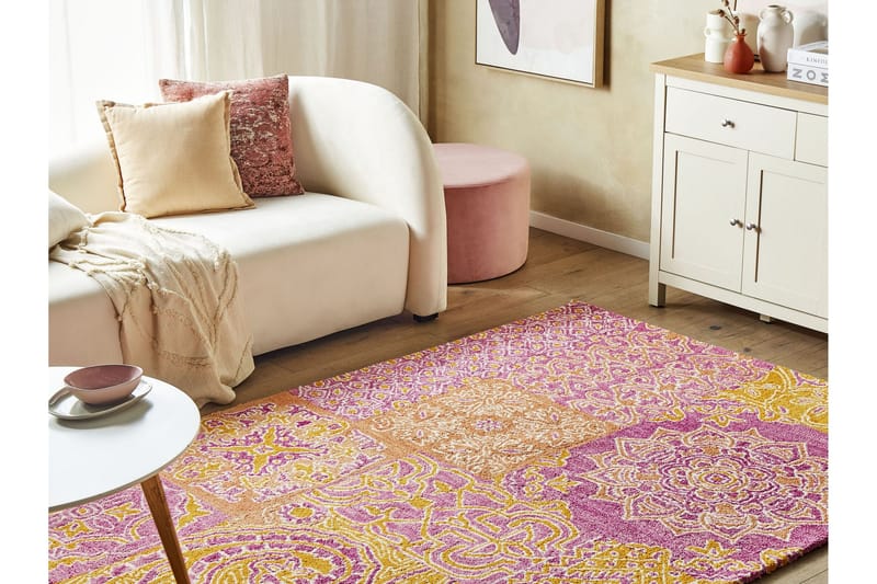 Villamatto Avanos 200x200 cm - Vaaleanpunainen - Kodintekstiilit & matot - Matto - Moderni matto - Villamatto