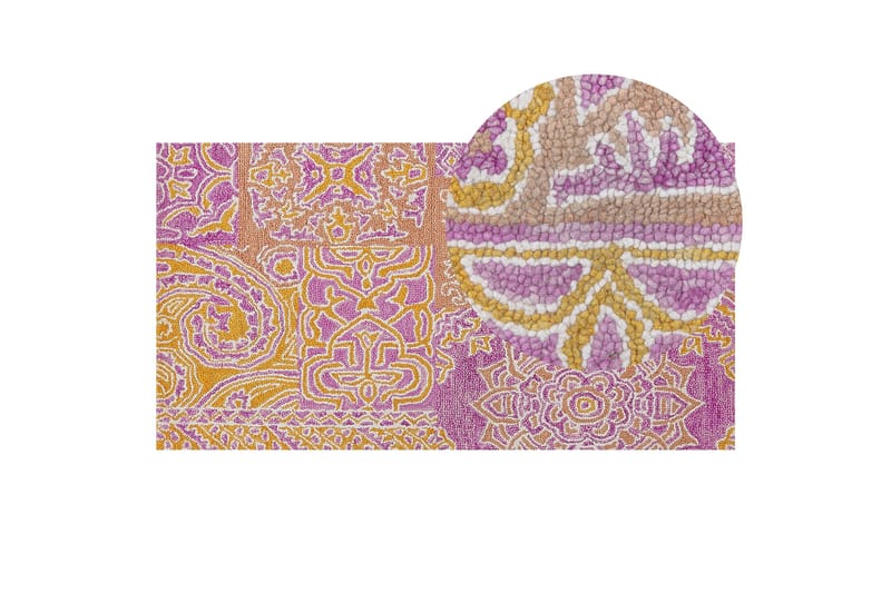 Villamatto Avanos 80x150 cm - Vaaleanpunainen - Kodintekstiilit & matot - Matto - Moderni matto - Villamatto