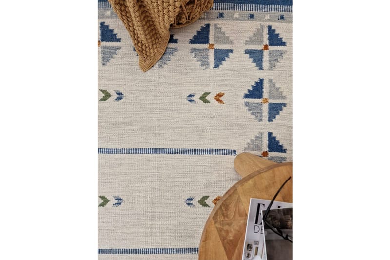 Villamatto Avesta 140x200 Suorakaiteen muotoinen - Sininen - Kodintekstiilit & matot - Matto - Moderni matto - Villamatto