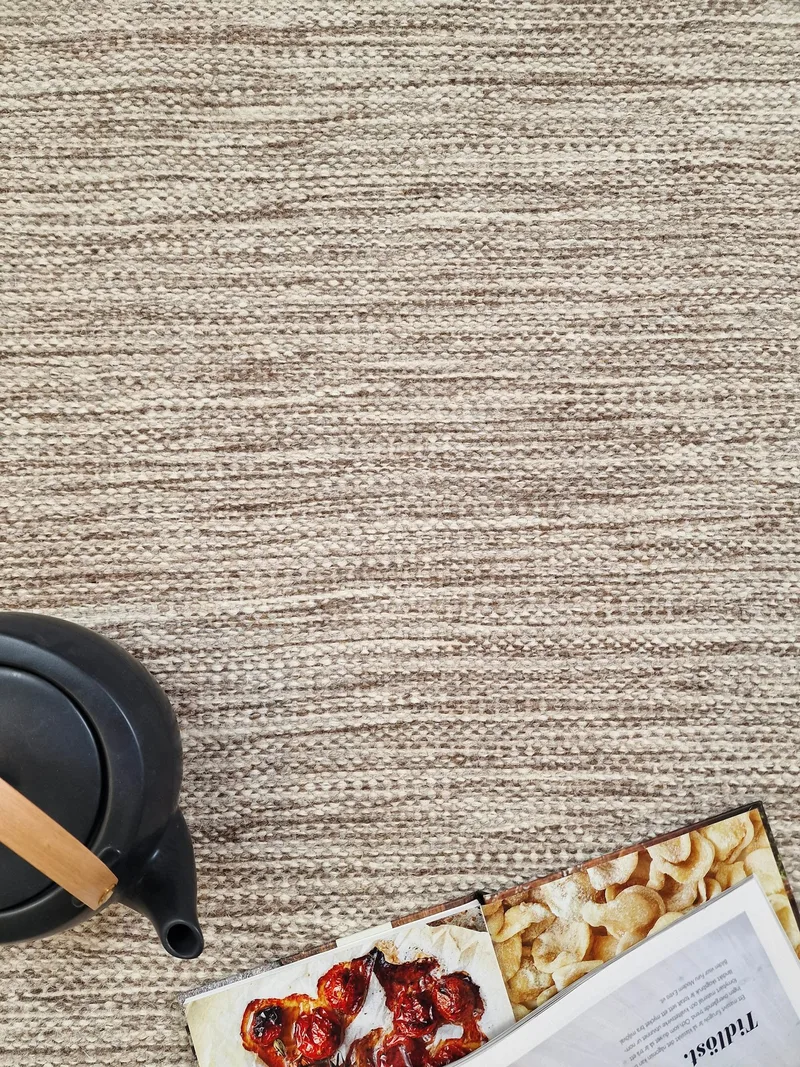 Villamatto Birka Pyöreä 120 cm - Tumma pellava - Kodintekstiilit & matot - Matto - Moderni matto - Villamatto