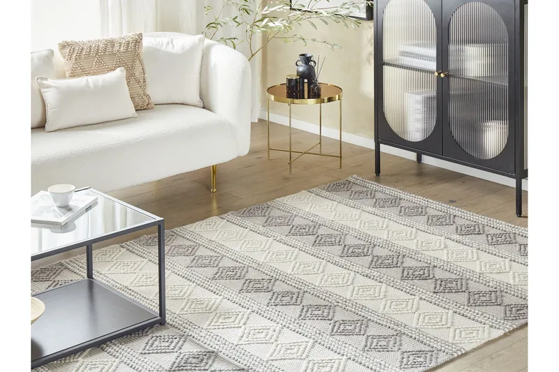 Villamatto Bozova 200x200 cm - Beige - Kodintekstiilit & matot - Matto - Moderni matto - Villamatto