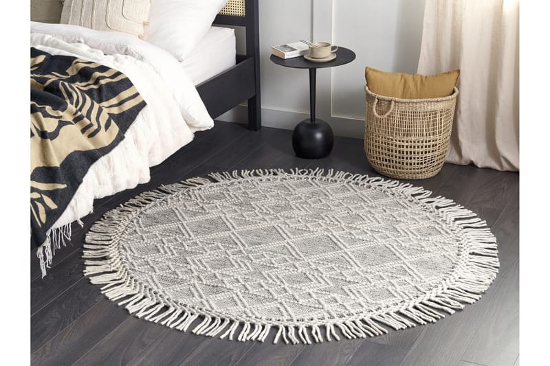 Villamatto Buldan 140 cm Pyöreä, Harmaa