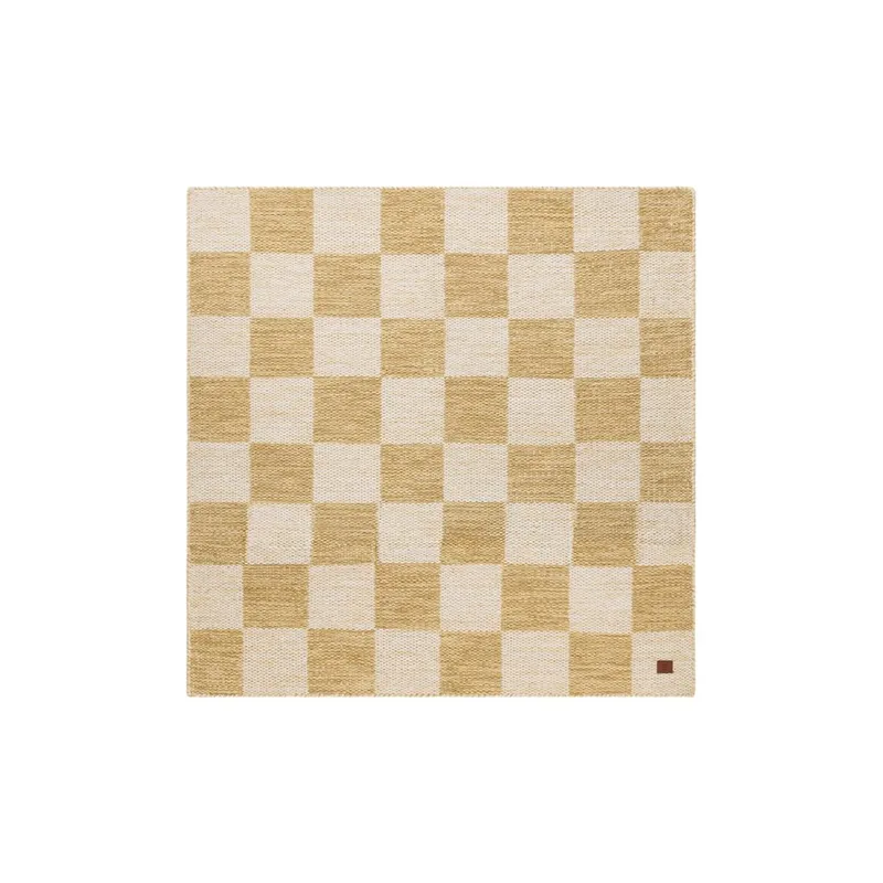 Villamatto Chessie Neliö - 200x200 cm, Okra keltainen - Kodintekstiilit & matot - Matto - Moderni matto - Villamatto