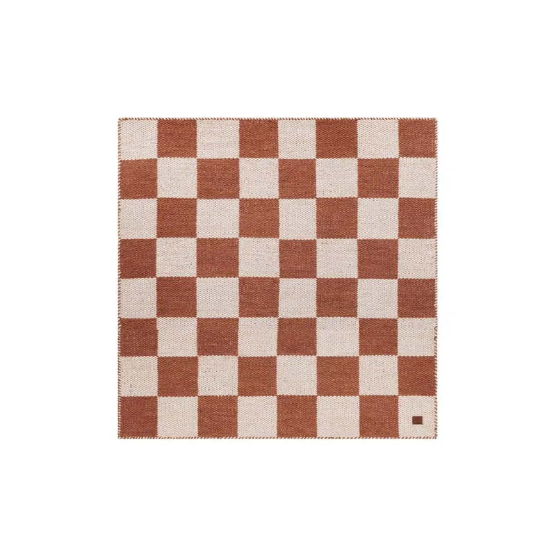 Villamatto Chessie Neliö - 200x200 cm, Terrakotta - Kodintekstiilit & matot - Matto - Moderni matto - Villamatto
