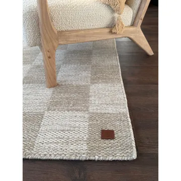 Villamatto Chessie Neliö - 200x200 cm, Pellava - Kodintekstiilit & matot - Matto - Moderni matto - Villamatto