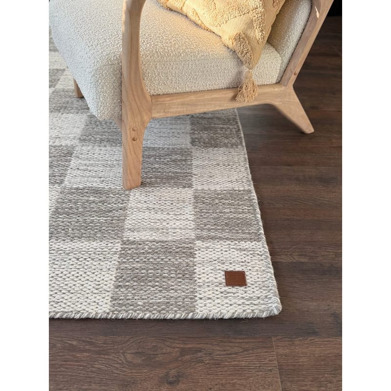 Villamatto Chessie Neliö - 300x300 cm, Harmaa - Kodintekstiilit & matot - Matto - Moderni matto - Villamatto