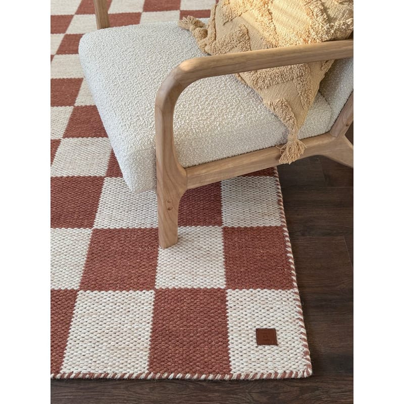 Villamatto Chessie Neliö - 300x300 cm, Terrakotta - Kodintekstiilit & matot - Matto - Moderni matto - Villamatto