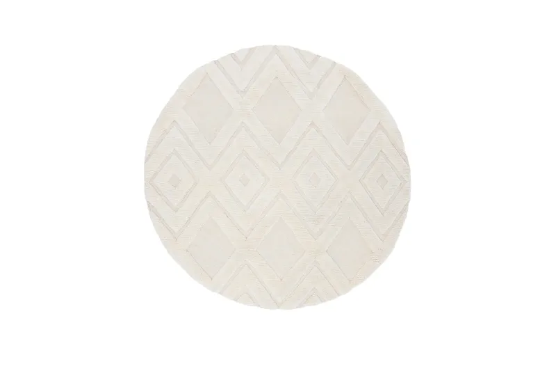 Villamatto Dahlia 200 cm Pyöreä, Valkoinen