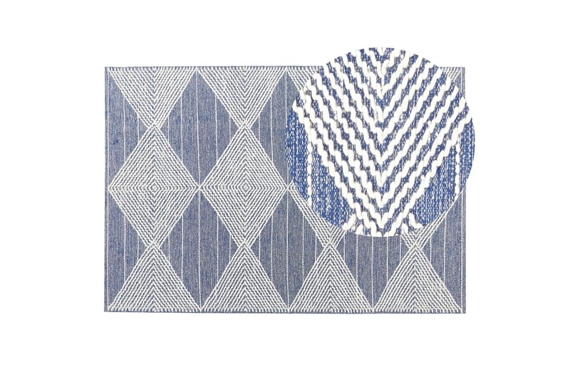 Villamatto Datca 140x200 cm - Sininen - Kodintekstiilit & matot - Matto - Moderni matto - Villamatto