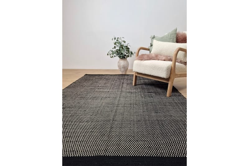 Villamatto Gango 160x230 Suorakaiteen muotoinen - Musta - Kodintekstiilit & matot - Matto - Moderni matto - Villamatto