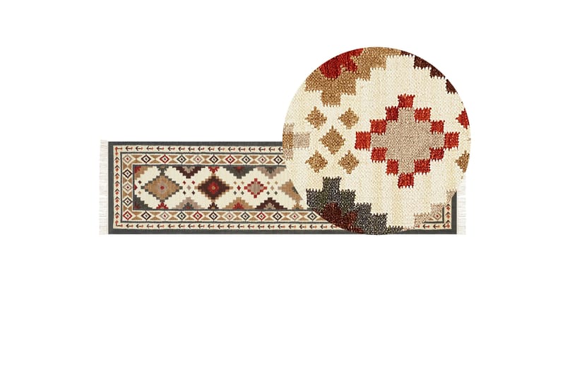 Villamatto Ghukasavan 80x300 cm - Beige - Kodintekstiilit & matot - Matto - Moderni matto - Villamatto